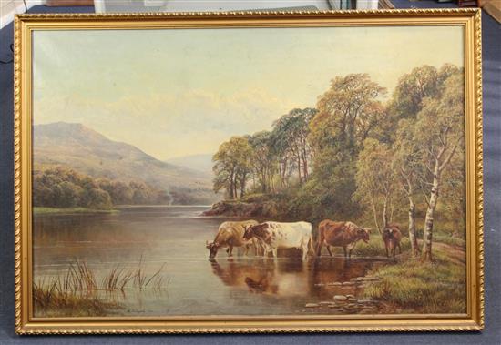 William Vivian Tippett (1833-1910) Friars Crag, Keswick and Tortworth Lake 24 x 36in.